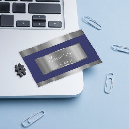 Tarjeta De Visita Navío elegante enmarcado con gris plateado profesi