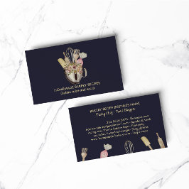 Tarjeta De Visita Navy Bakery pastelería herramientas de mano cocine