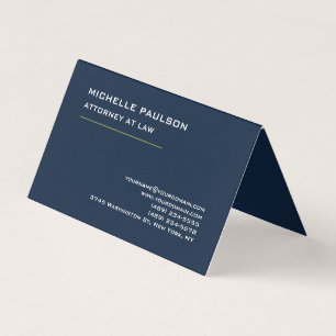 Tarjeta De Visita Navy Blue Elegant Plain Profesional Moderno