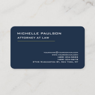 Tarjeta De Visita Navy Blue Elegant Plain Profesional Moderno