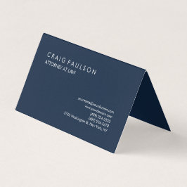 Tarjeta De Visita Navy Blue Elegant Plain Professional