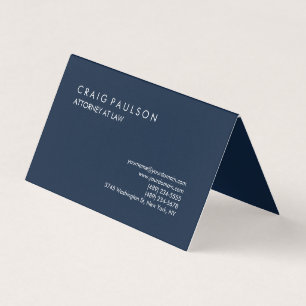 Tarjeta De Visita Navy Blue Elegant Plain Professional