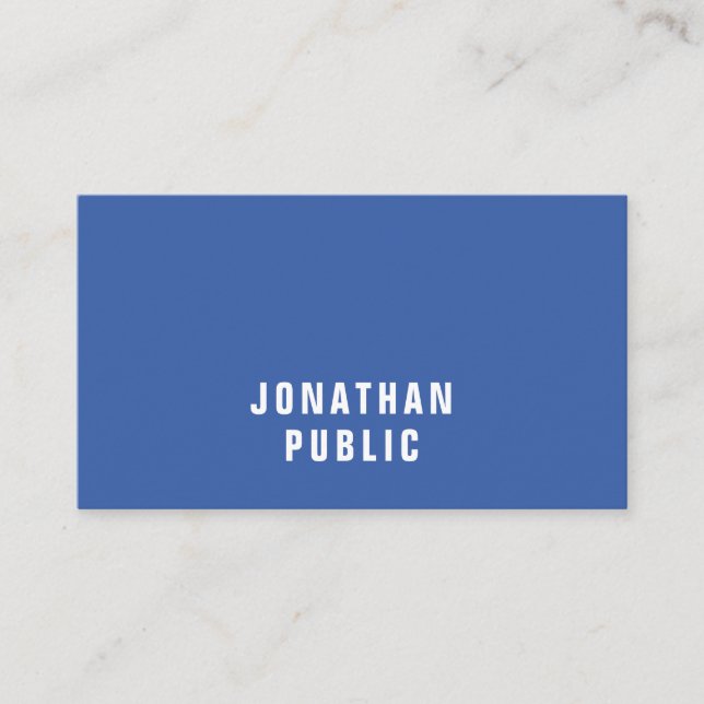 Tarjeta De Visita Navy Blue Elegant Sleek Design Professional Luxury (Anverso)