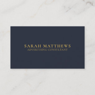 Tarjeta De Visita Navy Blue Gold Profesional Moderno Minimalista
