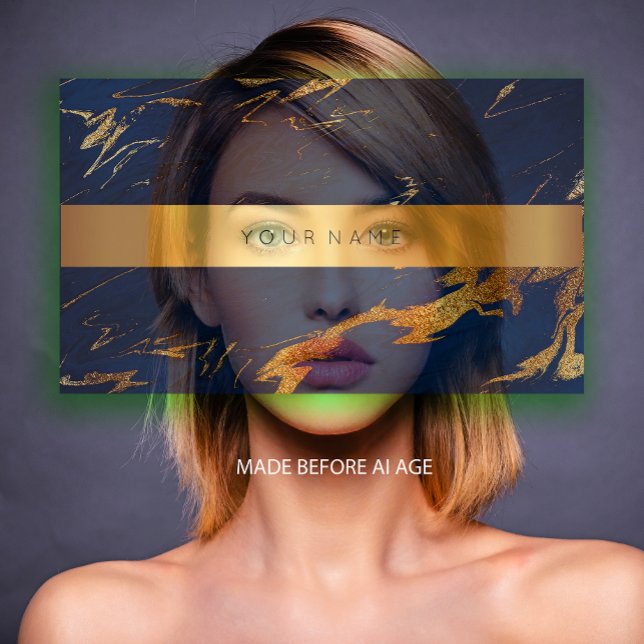 Tarjeta de visita Navy Blue Grungy Gold Marble Vip (Navy Blue Grungy Gold Marble Vip Business Card2 Business Card)