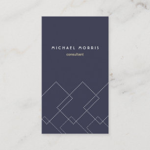 Tarjeta De Visita Navy blue minimal geometric modern pattern
