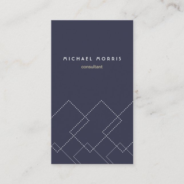 Tarjeta De Visita Navy blue minimal geometric modern pattern (Anverso)