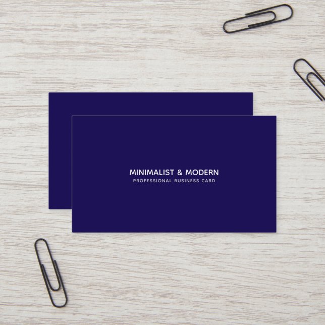 Tarjeta De Visita Navy Blue Minimalist Elegant Professional (Anverso/Reverso In Situ)