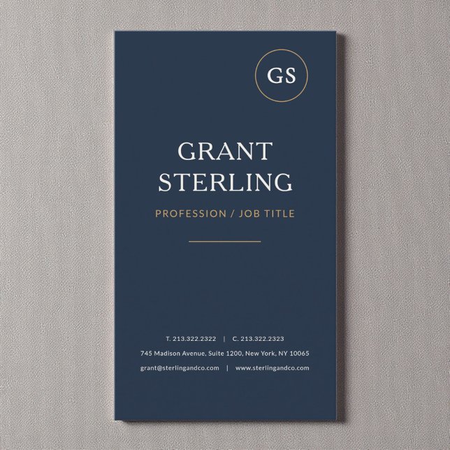 Tarjeta De Visita Navy Blue Minimalist Modern Professional (Subido por el creador)