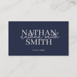 Tarjeta De Visita Navy Blue Modern Trendy Elegant
