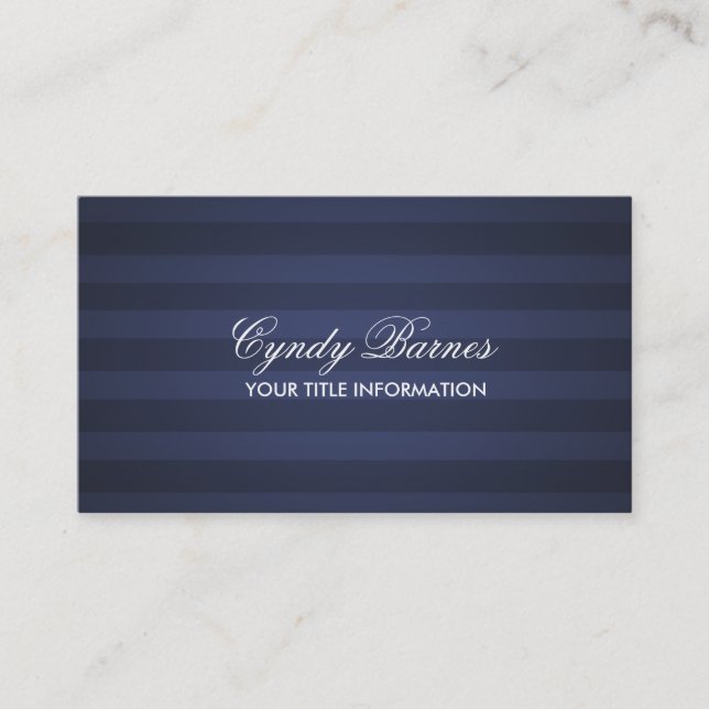 Tarjeta de visita Navy Blue Stripe (Anverso)