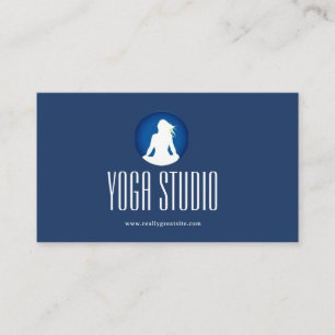 Tarjeta de visita Navy Blue Wellness Yoga Studio
