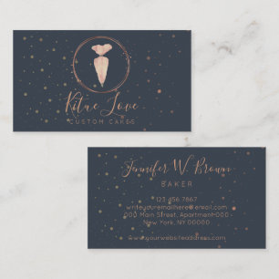 Tarjeta De Visita Navy Chef Utensils Whisk Spoon Pastry bolsa Panade