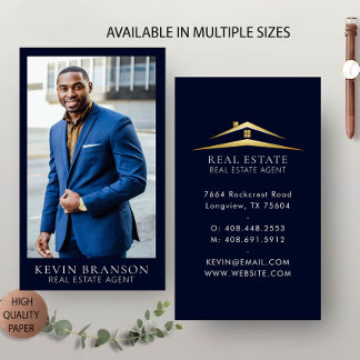 Tarjeta De Visita Navy Elegant Profesional Inmobiliaria