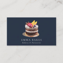 TARJETA DE VISITA NAVY FRUIT FLORAL CAKE PATISSERIE CUPCAKE BAKERY