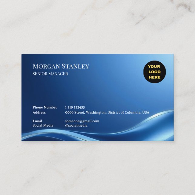 Tarjeta De Visita Navy Luxury Business Card Design (Anverso)