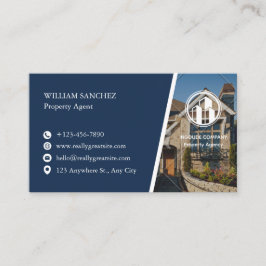 Tarjeta De Visita Navy Minimalist Property agent 
