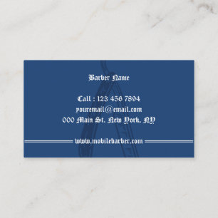 Tarjeta De Visita Navy Razor Barbería móvil retro