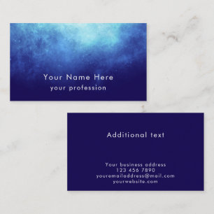Tarjeta De Visita Nebulosa Azul Texto Personalizado Cool Moderno Pro