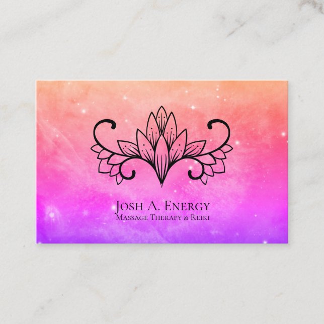 Tarjeta De Visita Nebulosa rosada de la lavanda del universo de (Anverso)