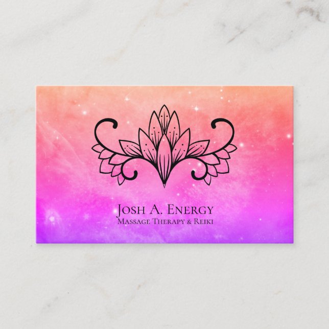 Tarjeta De Visita Nebulosa rosada de la lavanda del universo de la (Anverso)