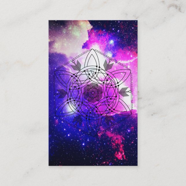 Tarjeta De Visita Nebulosa tribal azteca céltica de la galaxia de (Anverso)