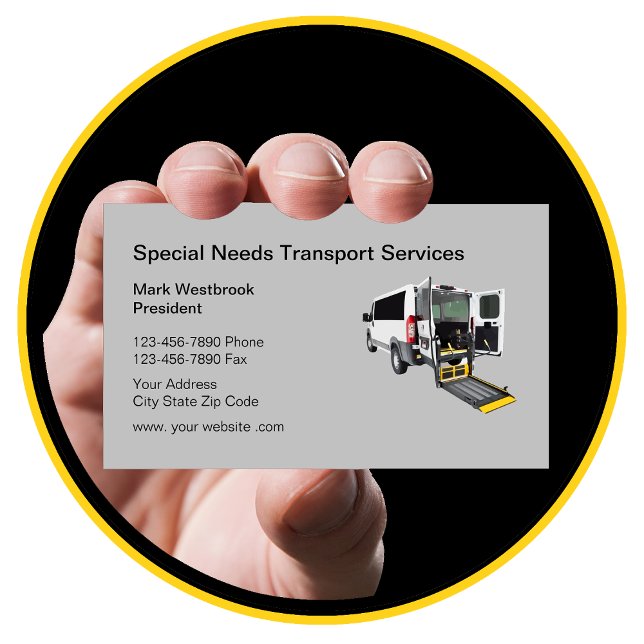 Tarjeta De Visita Necesidades especiales modernas Transporte en sill (Subido por el creador)