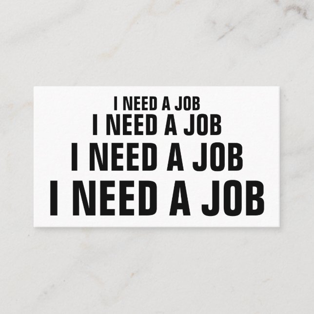 TARJETA DE VISITA NECESITO UN TRABAJO (Anverso)