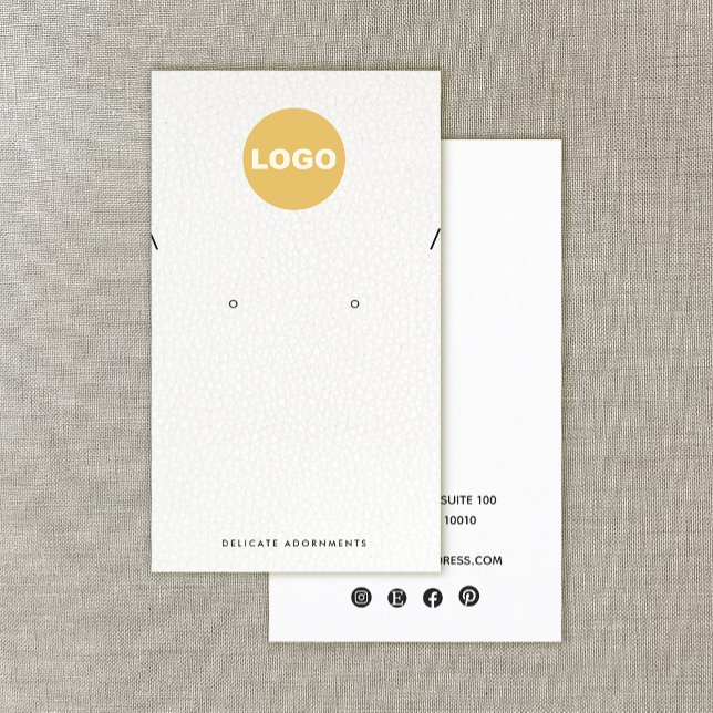 Tarjeta De Visita Necklace Stud Earl White cuero Add Logo Busi (Subido por el creador)