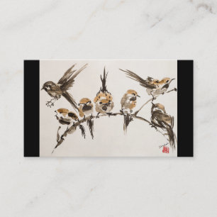 Tarjeta De Visita Negocio agravado de los pájaros, 3,5" x 2,0", 100