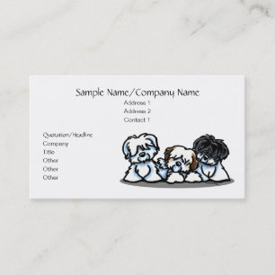 Tarjeta De Visita Negocio blanco lindo del mascota de los perros