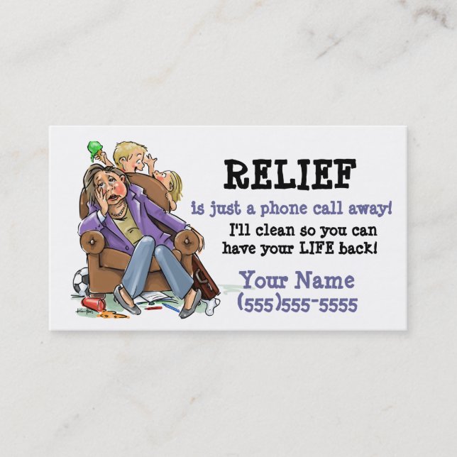 Tarjeta De Visita Negocio card_2 de la limpieza de la casa (Anverso)