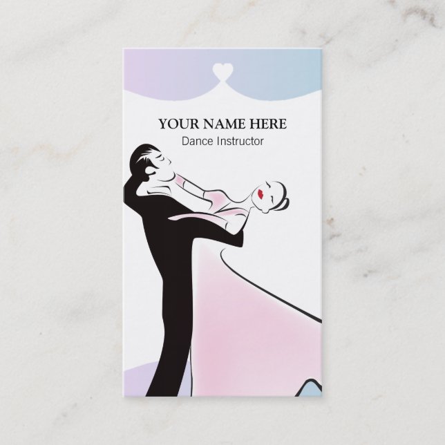 Tarjeta De Visita Negocio clásico del instructor de la danza de (Anverso)