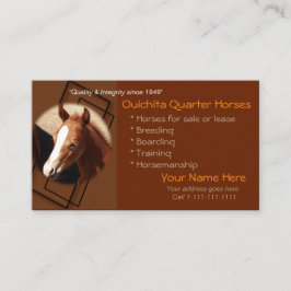 Tarjeta De Visita Negocio cuarto Cards-1-customize del caballo y del