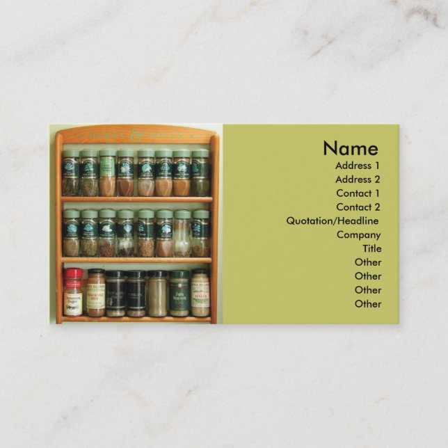 Tarjeta De Visita Negocio CXard de las hierbas (Anverso)