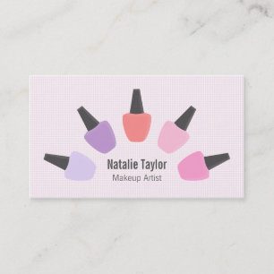 Tarjeta De Visita Negocio de Artista de Maquillaje con Esmalte de Uñ