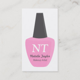 Tarjeta De Visita Negocio de artista de maquillaje de esmalte de uña