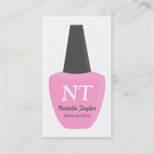 Tarjeta De Visita Negocio de artista de maquillaje de esmalte de uña