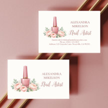 Negocio de Artista de Uñas Florales Elegantes