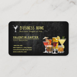 Tarjeta De Visita negocio de bebidas | Negro moderno