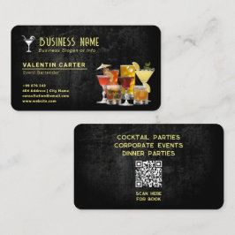 Tarjeta De Visita negocio de bebidas | Negro moderno