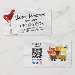 Tarjeta De Visita negocio de bebidas | Papel desgarrado
