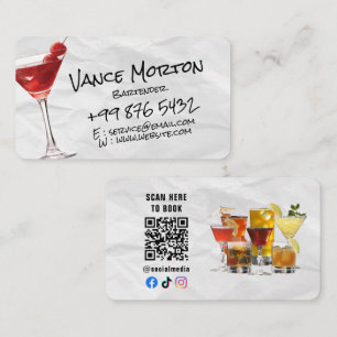 Tarjeta De Visita negocio de bebidas   Papel desgarrado