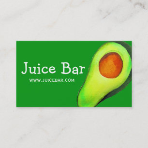 Tarjeta De Visita negocio de bebidas saludables Juice Bar green
