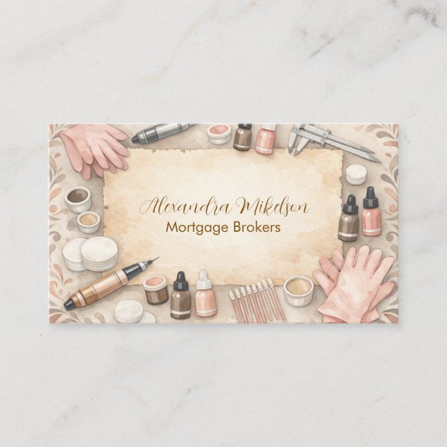 Tarjeta De Visita Negocio de Belleza de Cejas Premium (Anverso)