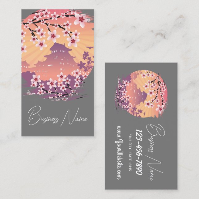 Tarjeta De Visita Negocio de Blossom Peach (Anverso / Reverso)