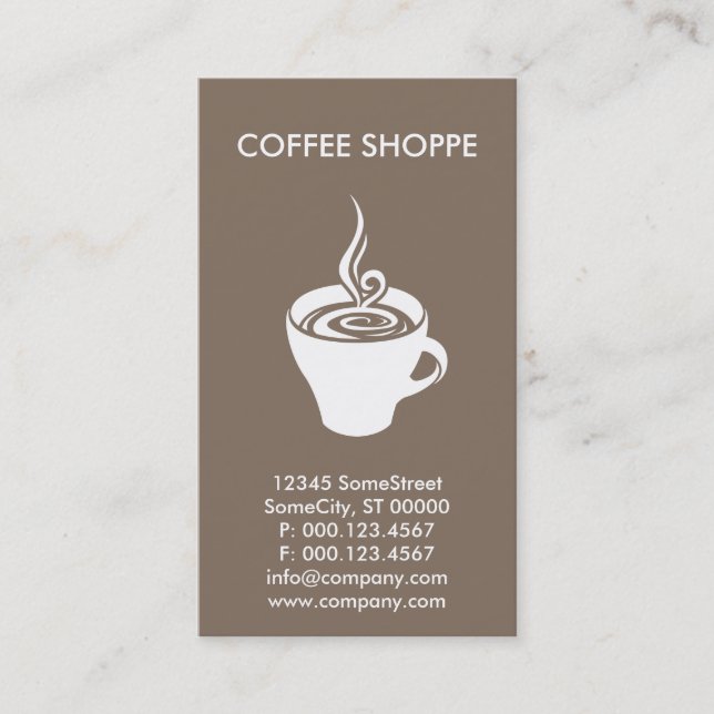 Tarjeta De Visita negocio de café personalizado (Anverso)