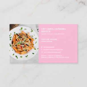 Tarjeta De Visita Negocio de catering de comida formal personalizada