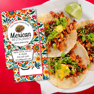Tarjeta De Visita negocio de comida mexicana frutería mercado plegab