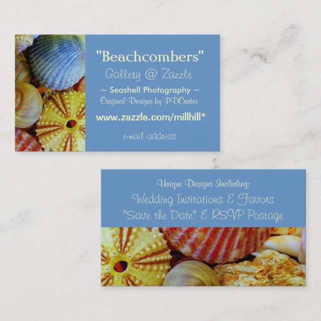 Tarjeta De Visita Negocio de Conchas Marinas (Anverso / Reverso)